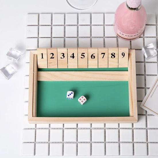 Sharp Games Shut The Box | Hout | Inclusief Dobbelstenen | Houten Spel | Dobbelspel | Kansspel | Drankspel | Reisspel | Rekenspel - Afbeelding 6