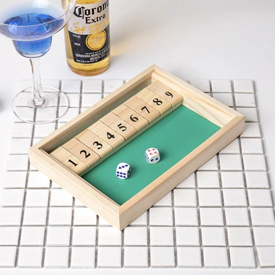 Sharp Games Shut The Box | Hout | Inclusief Dobbelstenen | Houten Spel | Dobbelspel | Kansspel | Drankspel | Reisspel | Rekenspel - Afbeelding 9