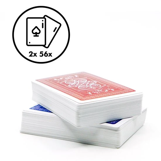 In Round Speelkaarten 2 Decks / Stokken Stok Speel Kaarten Spelkaarten Voor Volwassen En Kinderen Pokerkaarten Kaart Spel / Kaartspel Set Pestkaarten Poker / Blackjack / Pesten Rood / Blauw - Afbeelding 3