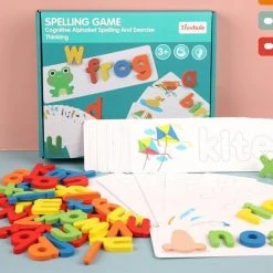 CloudNoon Leerzaam Engels Woordenspel Kinderen - Educatief - Spelling Engelse Woorden - Leerzaam Spel 3-5 Jaar