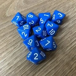 Merkloos 10-kantige Dobbelstenen (cijfers 1-10), 10 St