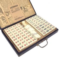 TA-HWA Mahjong Spel - In Luxe Zwarte Houten Koffer M