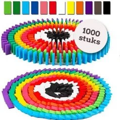 Isa's Friends Domino Stenen Set Hout 1000pcs - XXL Dominoset Incl. 32 Elementen En Accessoires
