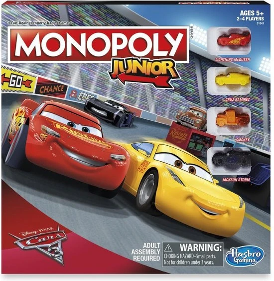 Monopoly Junior Cars 3 - Kinderspel - Afbeelding 3