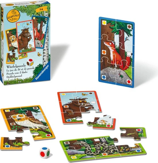 Ravensburger Gruffalo Dobbelpuzzel - Dobbelspel En Puzzel In 1 - Afbeelding 2