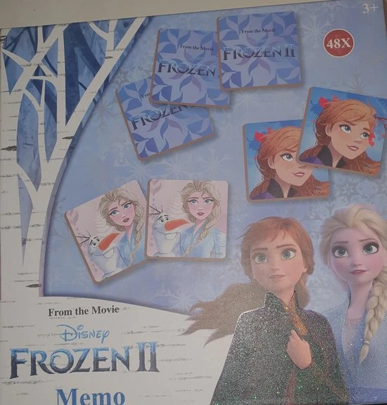 Disney Frozen Memory-spel Meisjes 4 Cm Blauw/wit 48-delig - Afbeelding 2