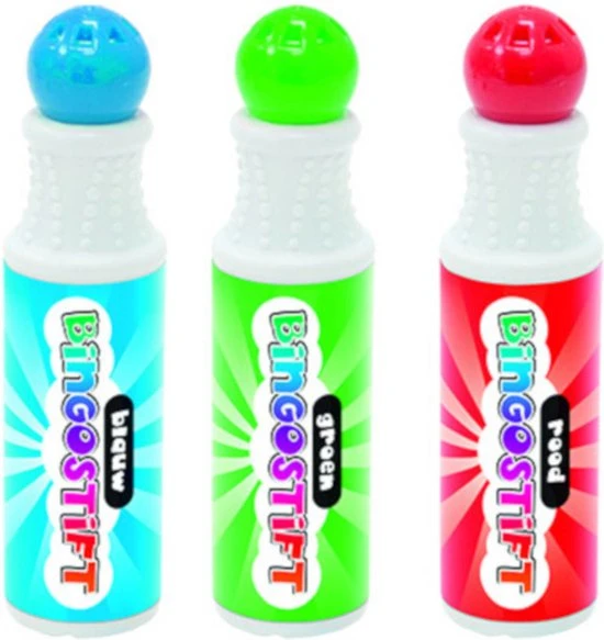 Shoppartners 6x Bingo Stiften/markers - Blauw - Groen - Rood - Bingo Dabbers - Afbeelding 2