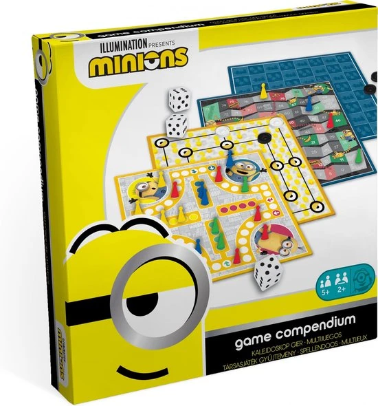 Minions - Verschrikkelijke Ikke - 4-in-1 Spellendoos - Ladderspel - Molenspel - Dammen - Ludo Mens-Erger-Je-Niet) - Bordspel)
