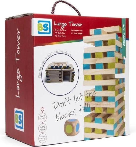 BS Toys Grote Toren Spel - Toren Bouwen Speelgoed - Balanstoren - Stapeltoren - Kinderspeelgoed Vanaf 3 Jaar - Afbeelding 17