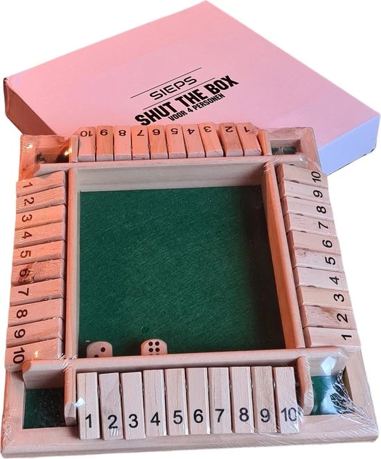 SIEPS Shut The Box 4 Spelers - 1 Tot 4 Spelers - Reisspellen - Dobbelspel - Spellen Voor Volwassenen & Kinderen - Rekenspel - Afbeelding 2