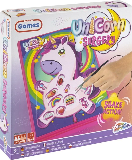 Grafix Unicorn Operatie Bibber - Bibber Spel - Kinderspellen - Actiespel - Educatief - Unicorn Operatie - Behendigheidsspel