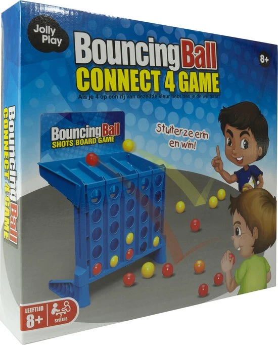 Jollity Works JollyPlay - Vier Op Een Rij - Gooi Vier Op En Rij - 4 Op Een Rij - Gooien - Spel - Stuiteren - Connect 4 Shots Bordspel - Afbeelding 2