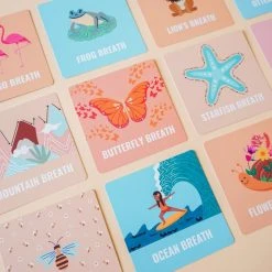 IMYOGI Calming Breathing Cards - Yoga Kaarten Voor Kinderen - Kinderyoga Kaarten - Kindercadeautje Voor Kinderen - Kindercadeautje - Yoga Accessoires - Yoga Boek - Kaartspel - Kids Yoga Cards