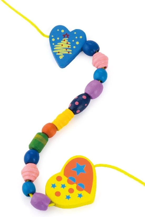 New Classic Toys Viga Toys - Houten Rijgkralen Set - Hart - Afbeelding 2